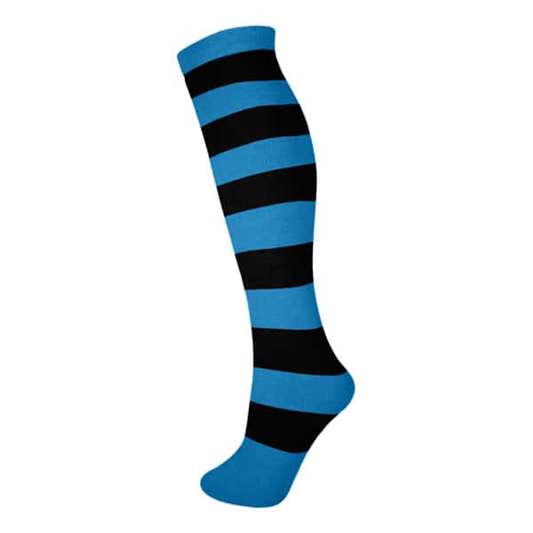 sock hi blk blue stripe