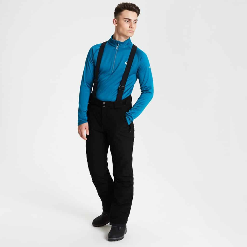 Dare2B Ski trouser / salopette with braces. Motto. Black Ski 3 Up