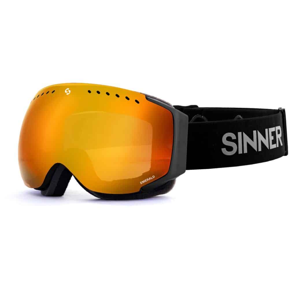 Sinner frameless ski goggles. Double & mirror lens. Emerald Ski 3 Up